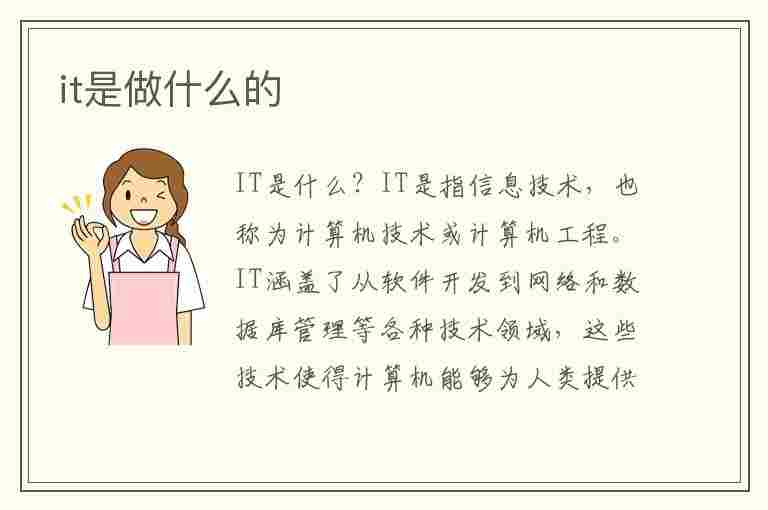 it是做什么的(IT是做什么的职业)